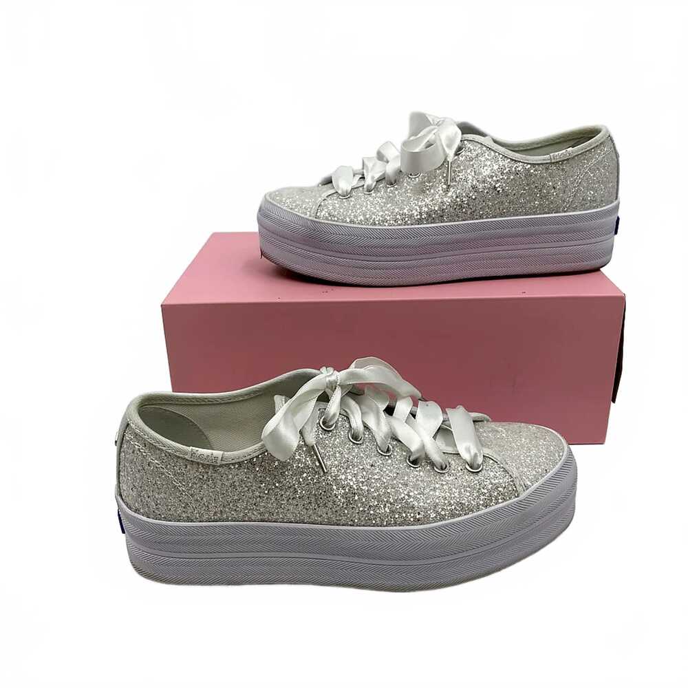 Kate Spade x Keds Platform Sneakers Women’s 6.5 | Silver White Glitter
